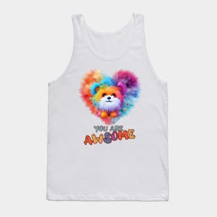 Fluffy: "You are awsome" collorful, cute, furry animals Tank Top